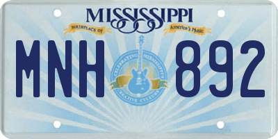 MS license plate MNH892