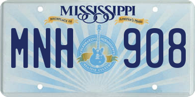 MS license plate MNH908