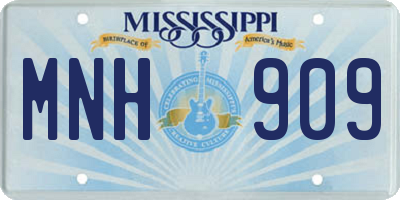 MS license plate MNH909