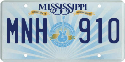 MS license plate MNH910