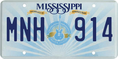 MS license plate MNH914