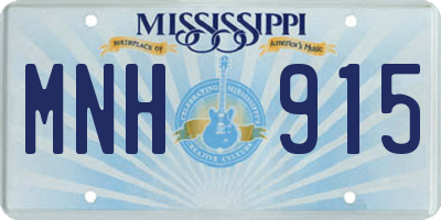 MS license plate MNH915