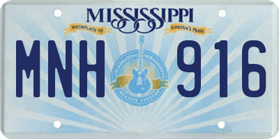 MS license plate MNH916