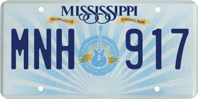 MS license plate MNH917