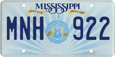 MS license plate MNH922