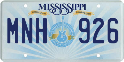 MS license plate MNH926