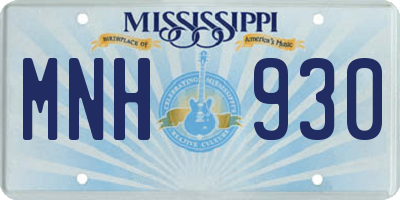 MS license plate MNH930