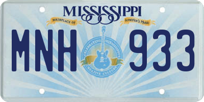 MS license plate MNH933