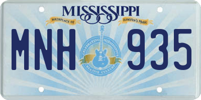 MS license plate MNH935