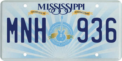 MS license plate MNH936
