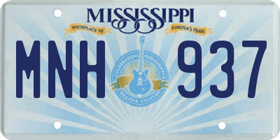 MS license plate MNH937