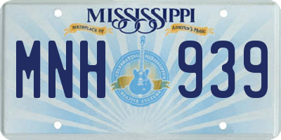 MS license plate MNH939