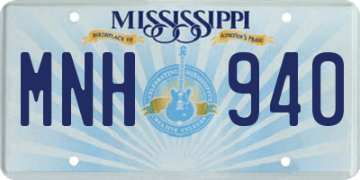 MS license plate MNH940