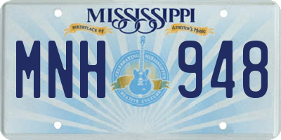 MS license plate MNH948