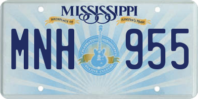 MS license plate MNH955