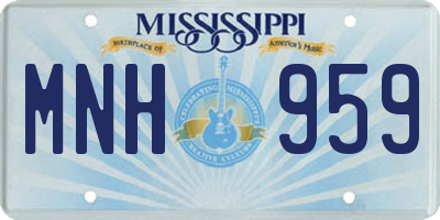 MS license plate MNH959