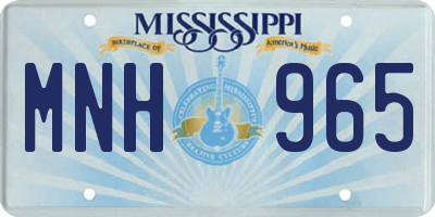 MS license plate MNH965