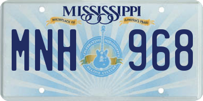 MS license plate MNH968