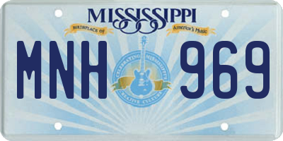 MS license plate MNH969