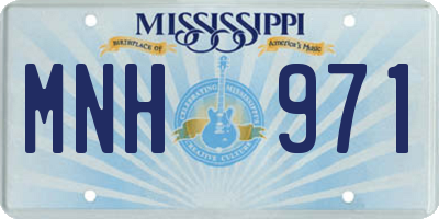 MS license plate MNH971