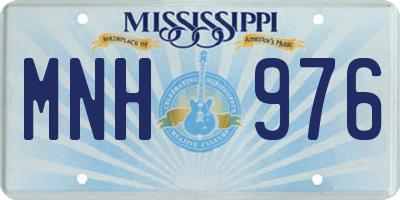 MS license plate MNH976