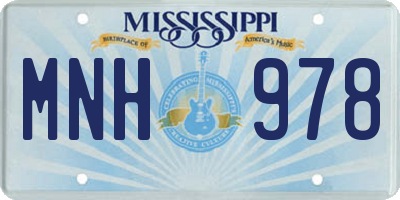 MS license plate MNH978
