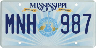 MS license plate MNH987