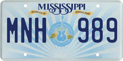 MS license plate MNH989