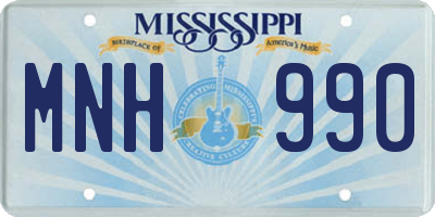 MS license plate MNH990