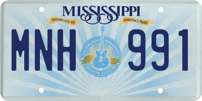 MS license plate MNH991