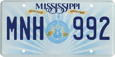 MS license plate MNH992