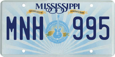 MS license plate MNH995