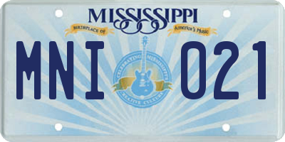 MS license plate MNI021