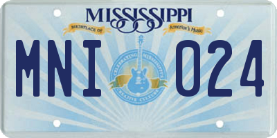 MS license plate MNI024