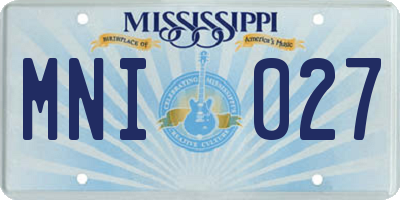 MS license plate MNI027