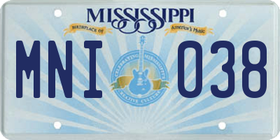 MS license plate MNI038