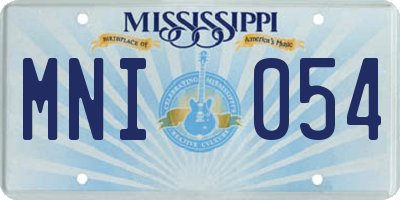 MS license plate MNI054