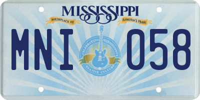 MS license plate MNI058