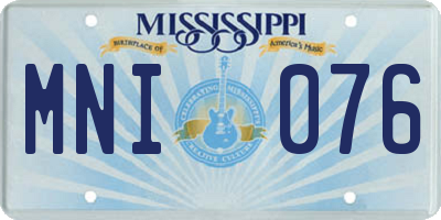 MS license plate MNI076