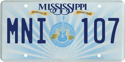 MS license plate MNI107