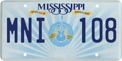MS license plate MNI108