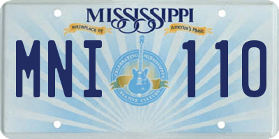 MS license plate MNI110