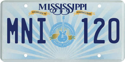 MS license plate MNI120