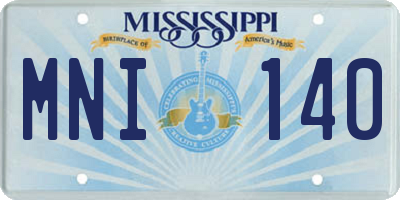 MS license plate MNI140