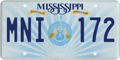 MS license plate MNI172