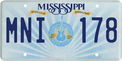 MS license plate MNI178