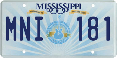 MS license plate MNI181