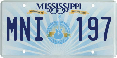 MS license plate MNI197