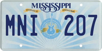 MS license plate MNI207