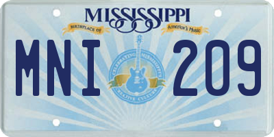 MS license plate MNI209